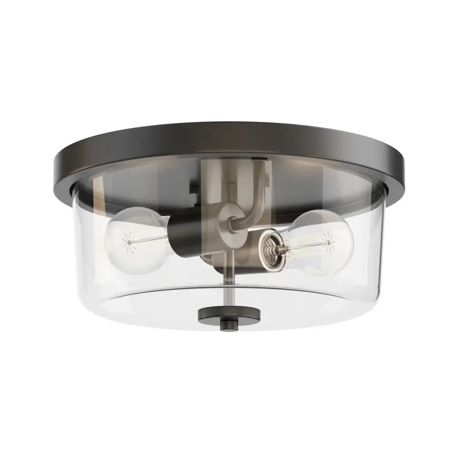 Fuller Two Light Flush Mount in Black