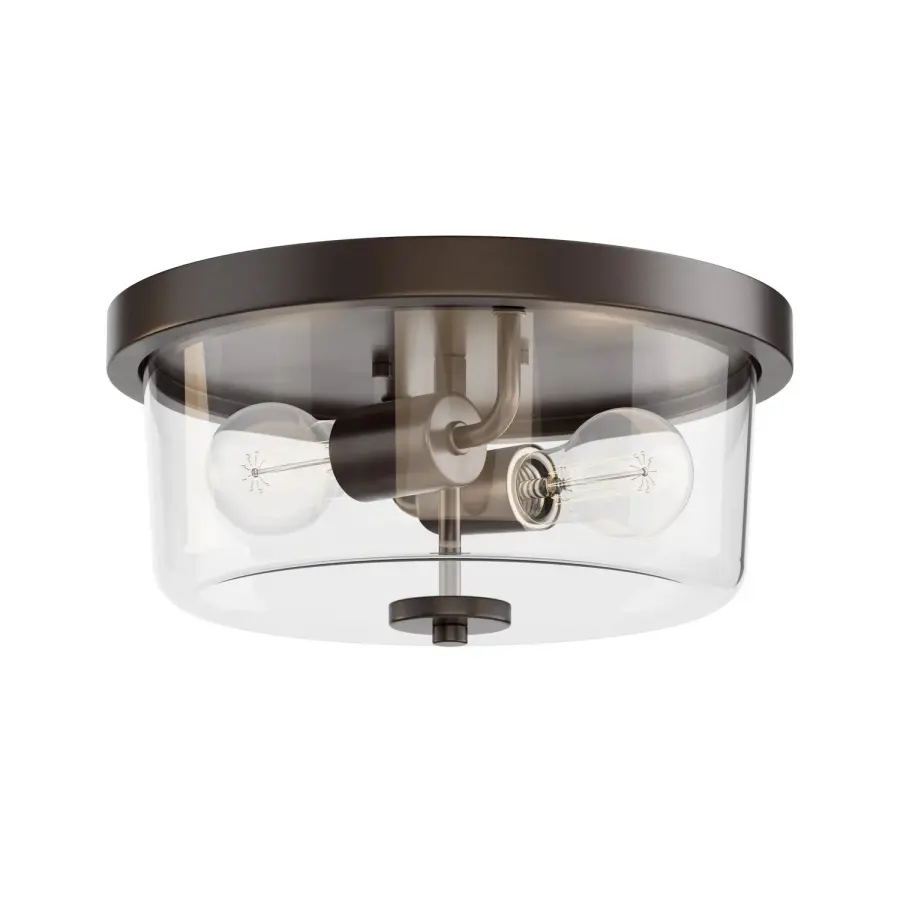 Fuller Two Light Flush Mount in Oil Rubbed Bronze