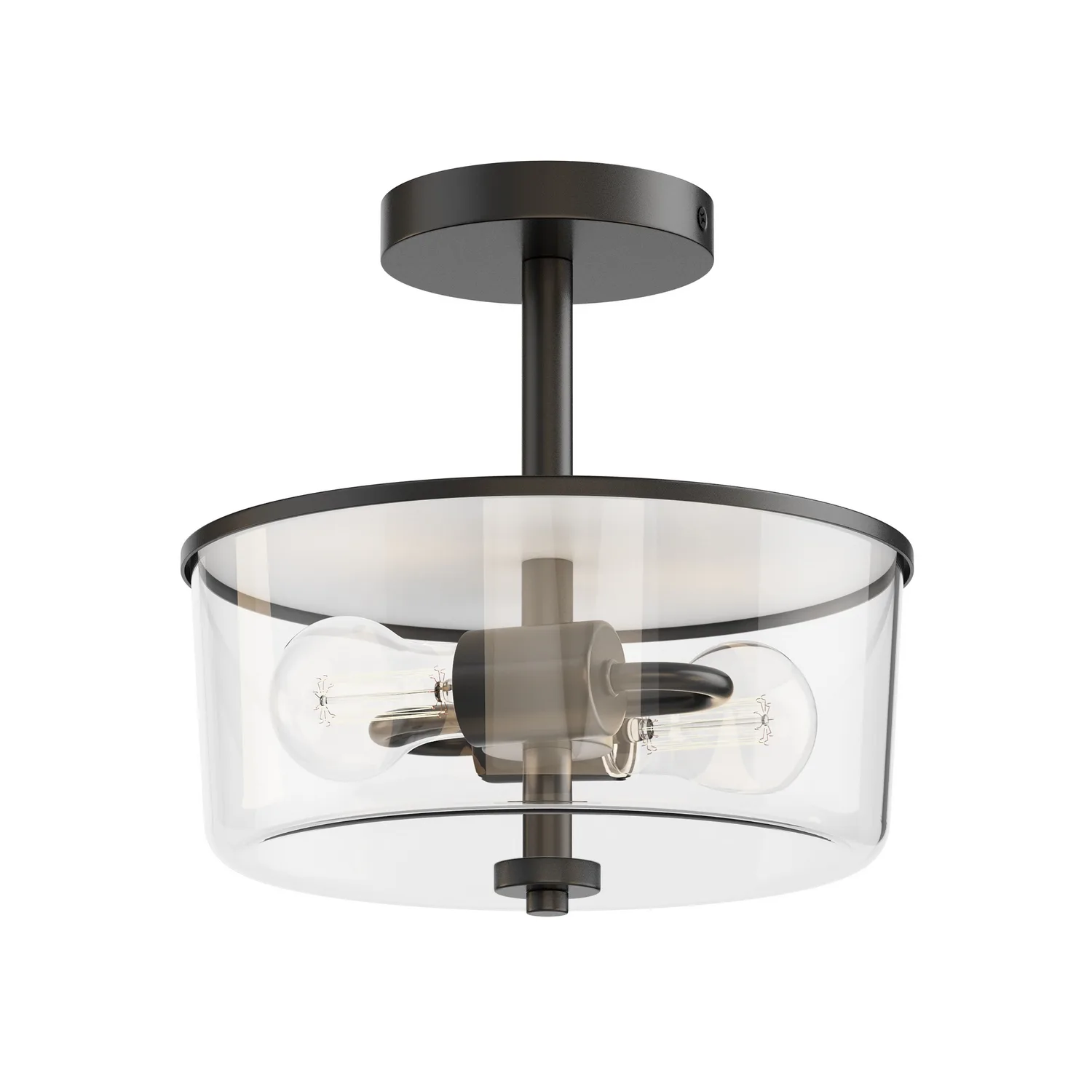 Fuller Two Light Semi-Flush Mount in Black