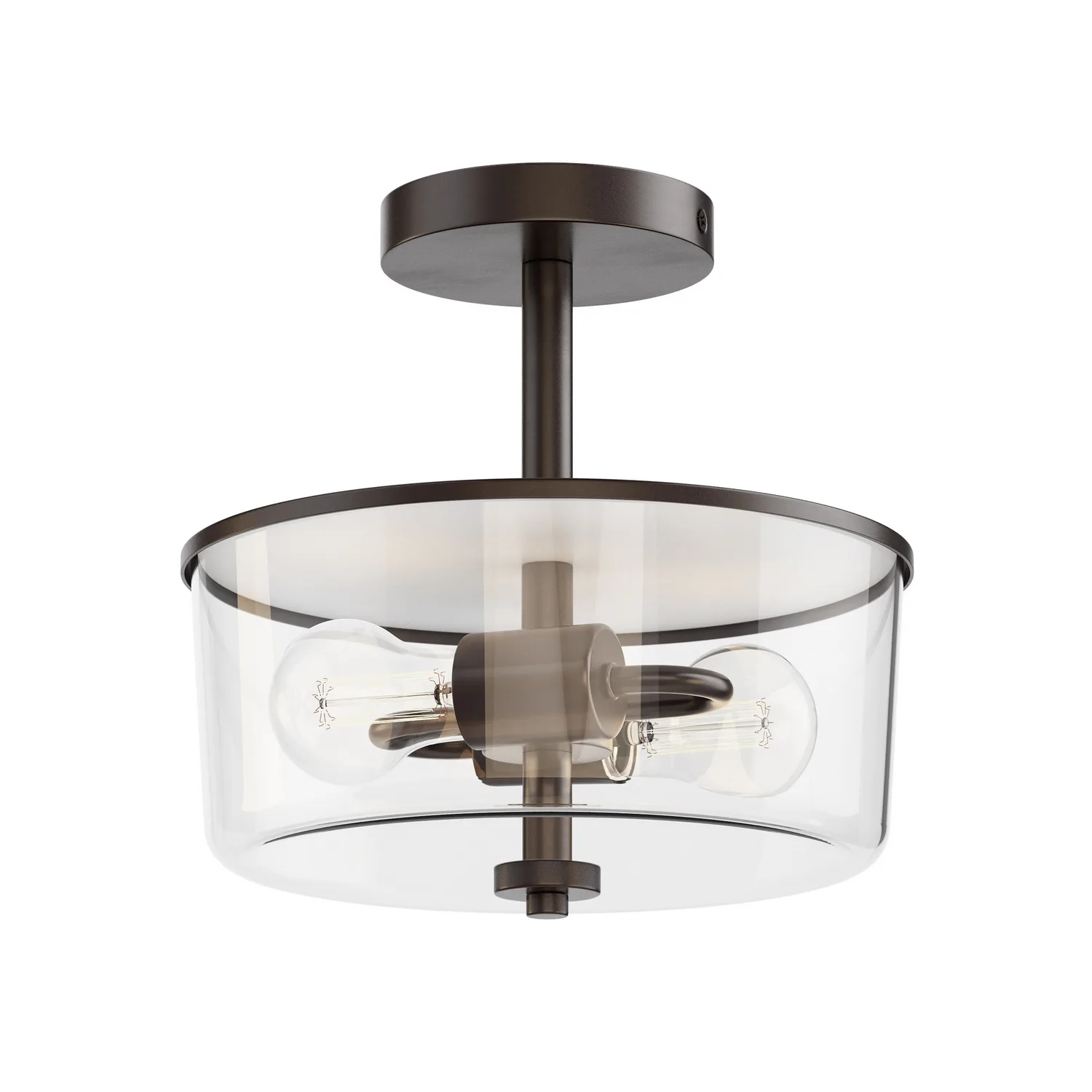 Fuller Two Light Semi-Flush Mount in Oil Rubbed Bronze