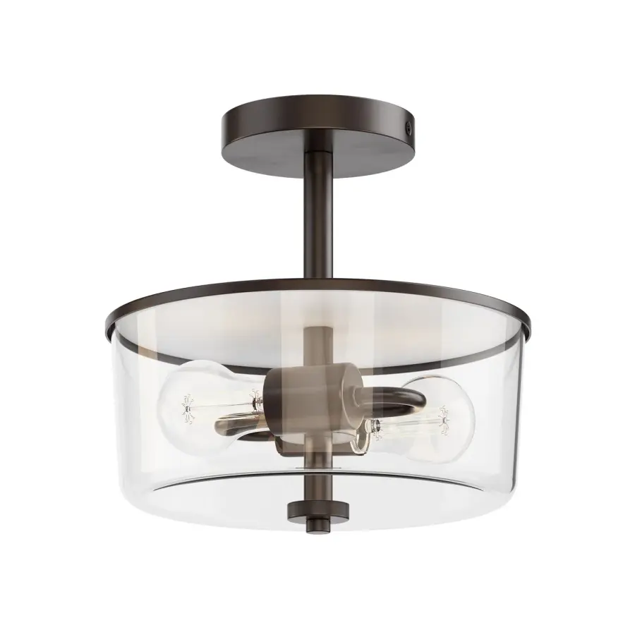 Fuller Two Light Semi-Flush Mount in Oil Rubbed Bronze