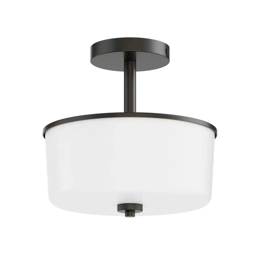 Fuller Two Light Semi-Flush Mount in Black