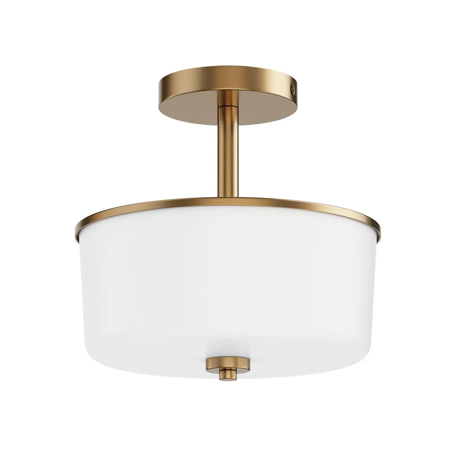 Fuller Two Light Semi Flush/Pendant in Natural Aged Brass