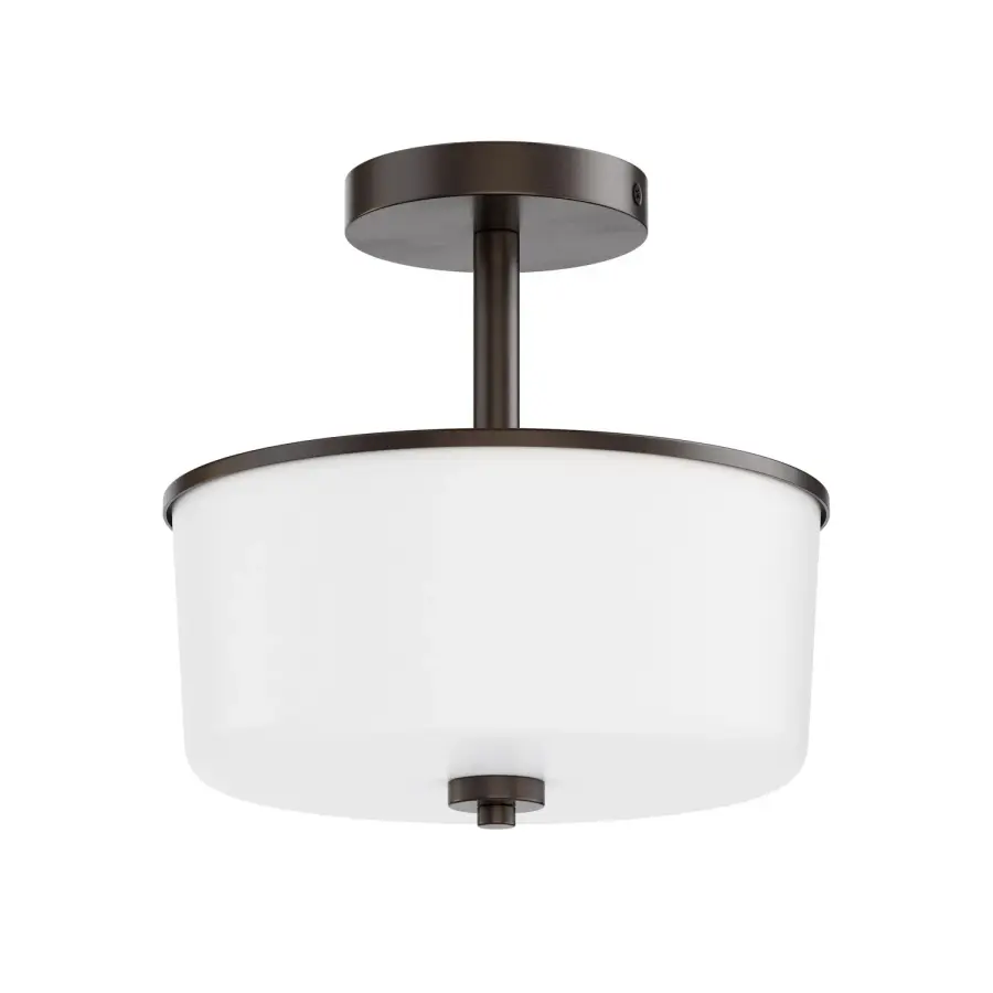 Fuller Two Light Semi-Flush Mount in Oil Rubbed Bronze