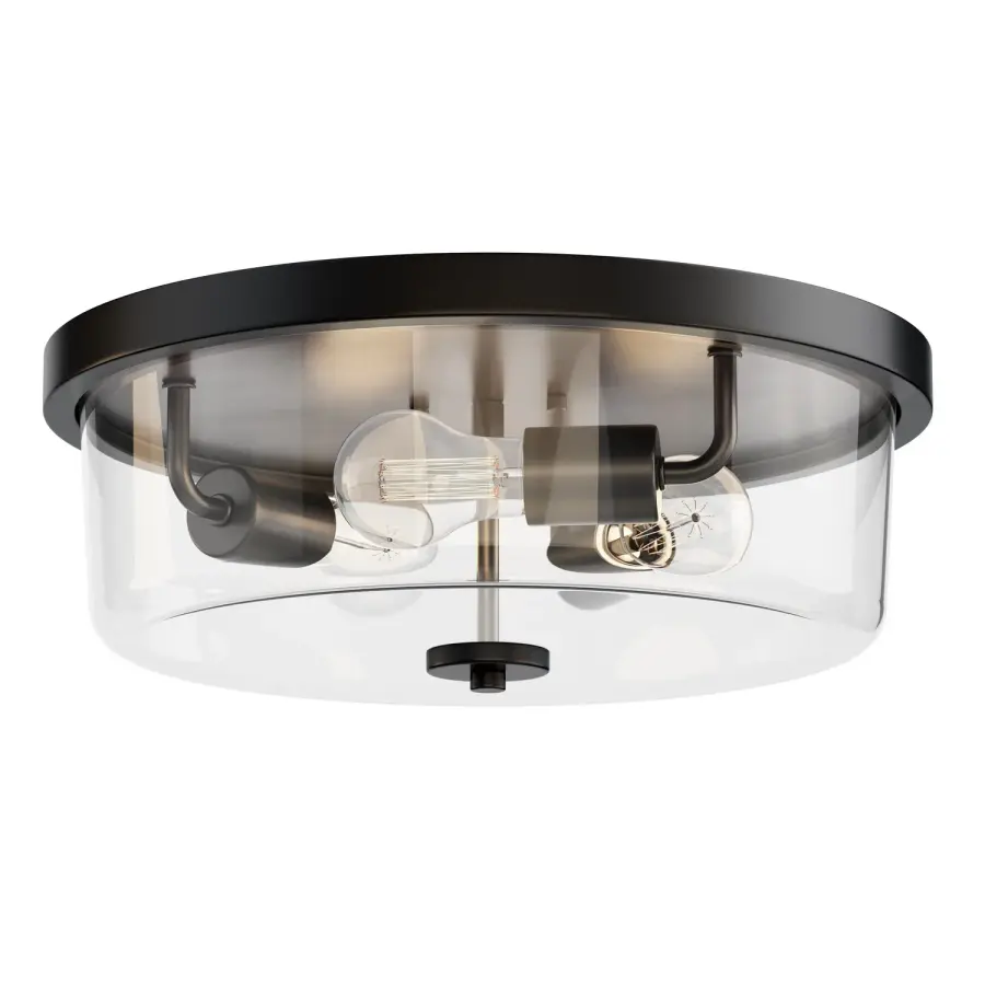Fuller Three Light Flush Mount in Black