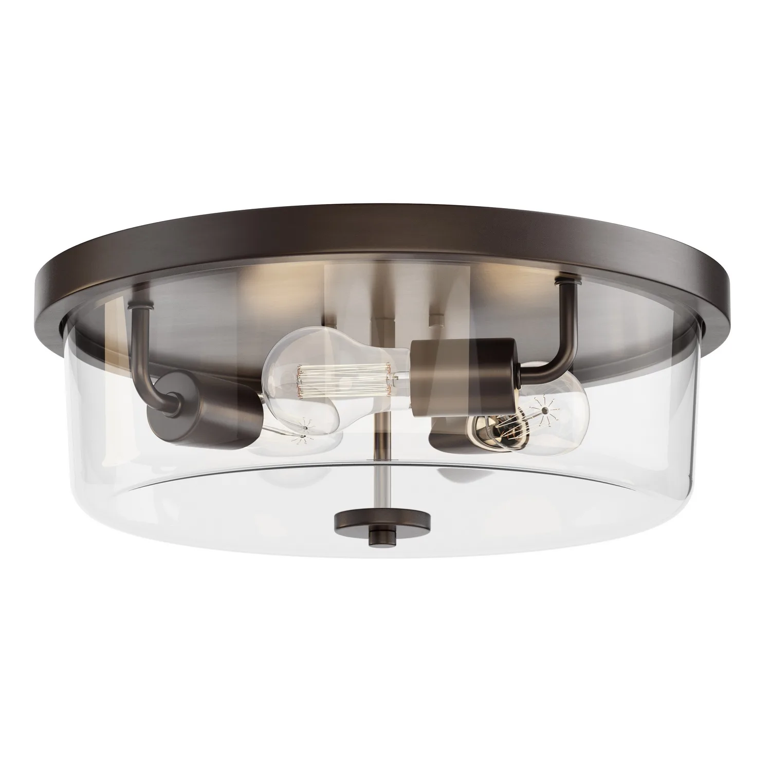 Fuller Three Light Flush Mount in Oil Rubbed Bronze