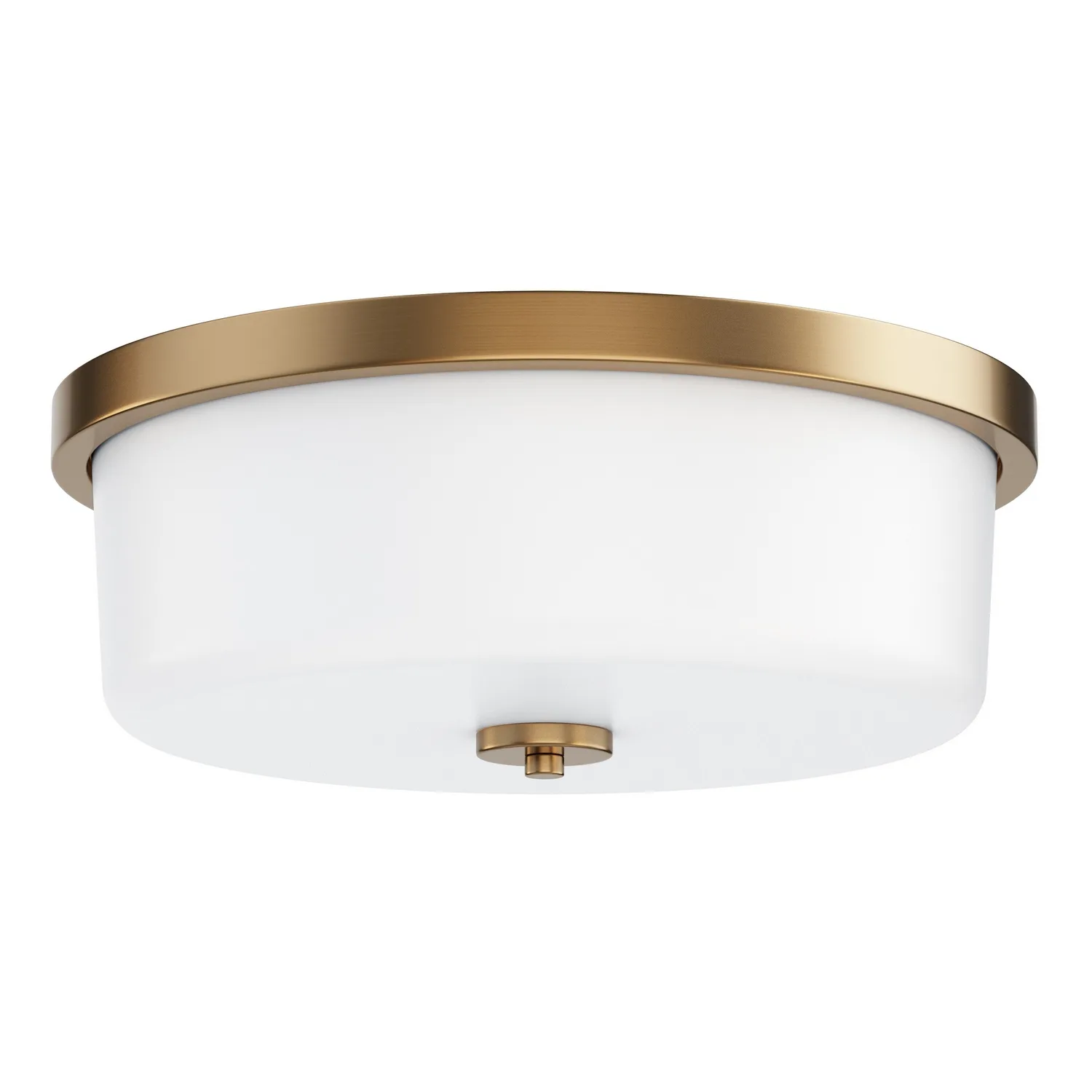 Fuller Three Light Flush Mount in Natural Aged Brass