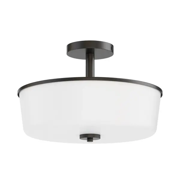 Fuller Three Light Semi-Flush Mount in Black