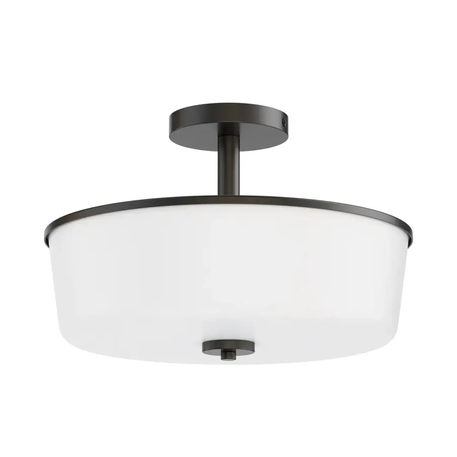 Fuller Three Light Semi-Flush Mount in Black