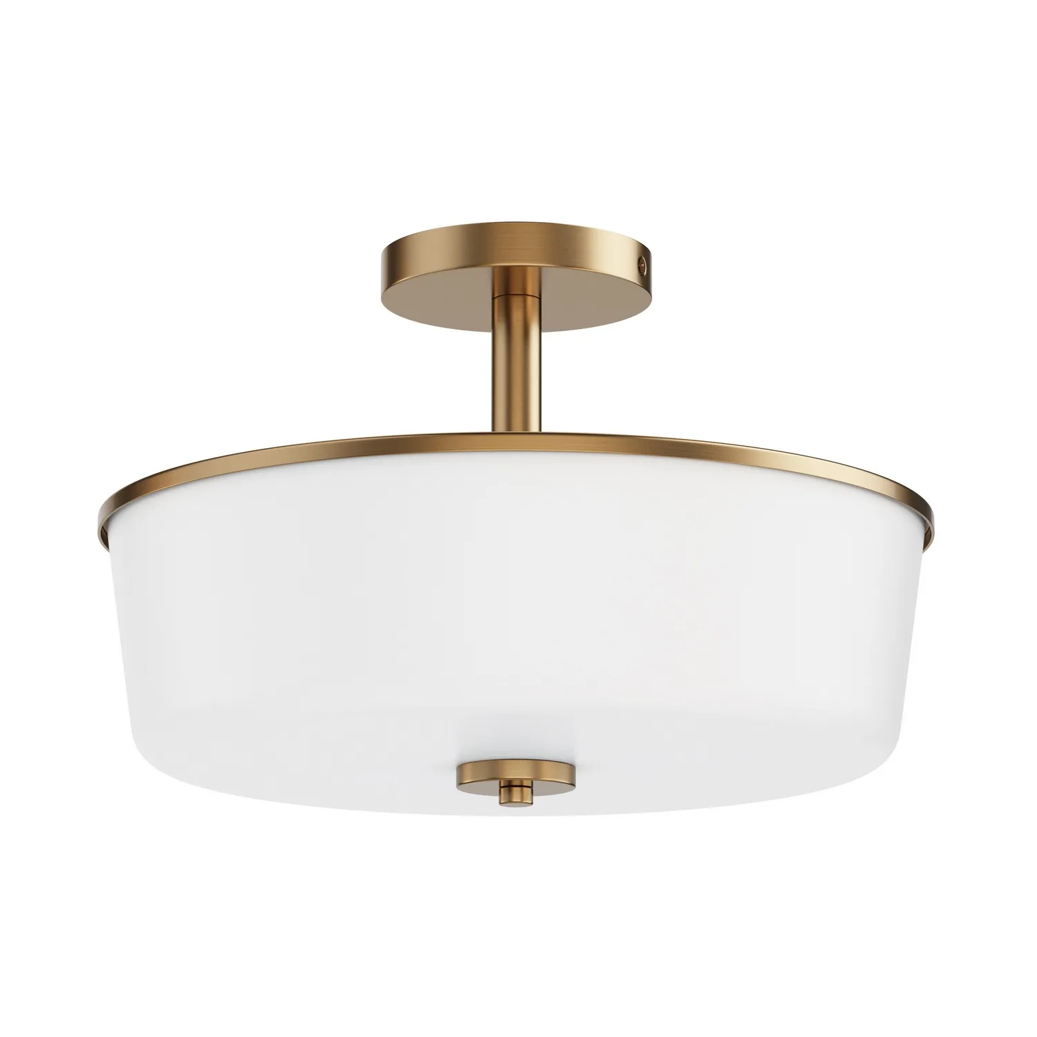 Fuller Three Light Semi Flush/Pendant Convertible in Natural Aged Brass