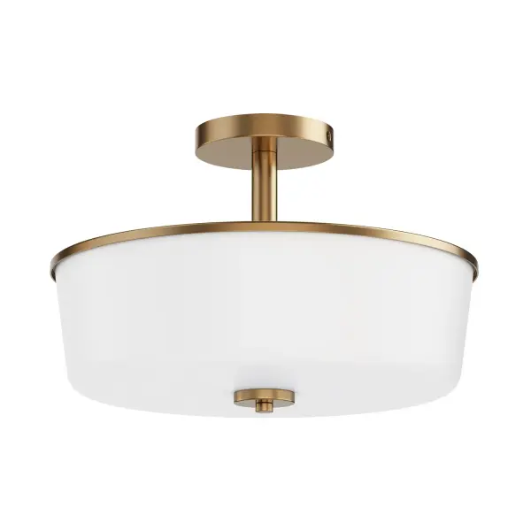 Fuller 3-Light Semi-Flush Convertible in Natural Aged Brass