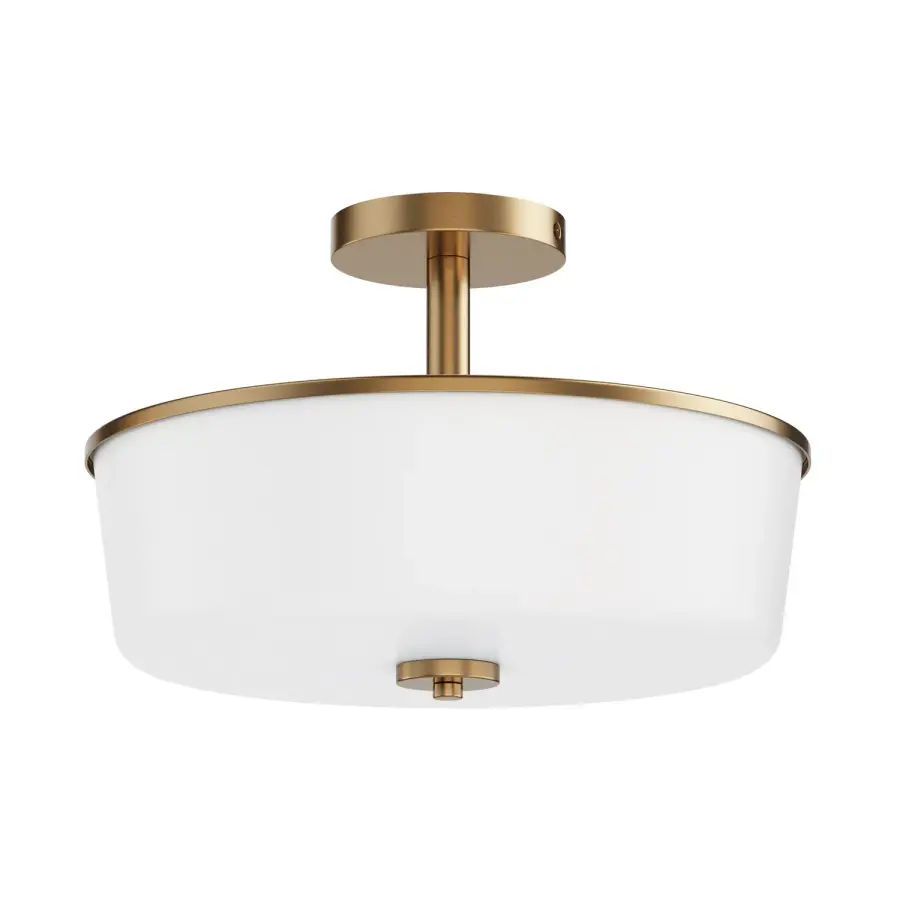 Fuller 3-Light Semi-Flush Convertible in Natural Aged Brass