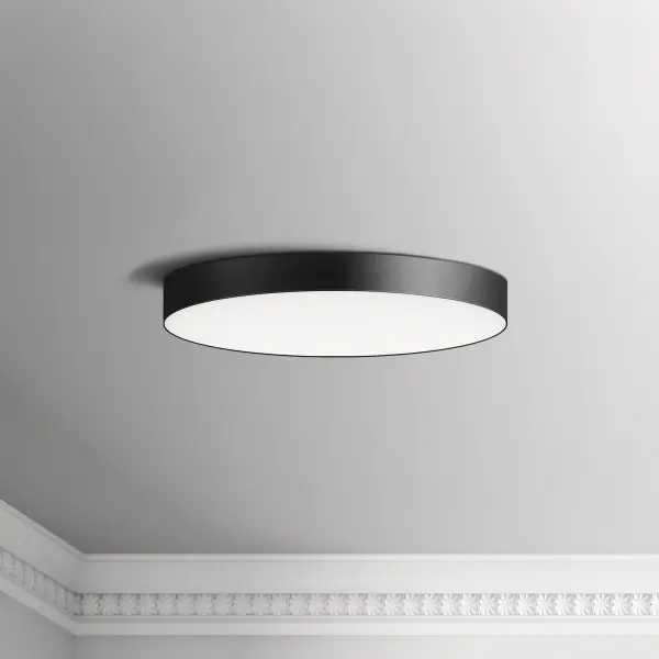 Thin discs of evenly illuminated LED create the impression of recessed lighting. The die-cast aluminum housings are available in White, Black, Satin Nickel, and Polished Chrome all with a thoughtfully recessed White polycarbonate diffuser. High efficiency and good color rendering make this a perfect choice for your next project. - alternate view