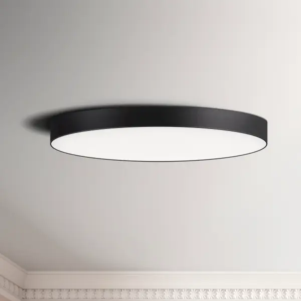 Thin discs of evenly illuminated LED create the impression of recessed lighting. The die-cast aluminum housings are available in White, Black, Satin Nickel, and Polished Chrome all with a thoughtfully recessed White polycarbonate diffuser. High efficiency and good color rendering make this a perfect choice for your next project. - alternate view