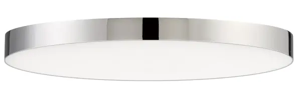 Thin discs of evenly illuminated LED create the impression of recessed lighting. The die-cast aluminum housings are available in White, Black, Satin Nickel, and Polished Chrome all with a thoughtfully recessed White polycarbonate diffuser. High efficiency and good color rendering make this a perfect choice for your next project. Collection: Trim Finish: Polished Chrome Glass: White Width: 11.00" Height: 0.75" Length: 11.00" Weight: 2.35 lb Wire: 8" Canopy: 0.75``x11`` Bulbs Included Number of Bulbs: 1 Maximum Wattage: 20.00 W Bulb Type: PCB Bulb Base: PCB Integrated Light Source: LED Light Output: 1600.00 lm Color Temperature: 3000 K CRI: 90 Rated Average Life: 50000 Voltage: 120.00 V Material: PC, steel Safety Listing: cETLus Safety Rating: Wet ADA Title 24 LED Manufacturer Warranty: 5 Spec Sheet Instructions Parts Diagram