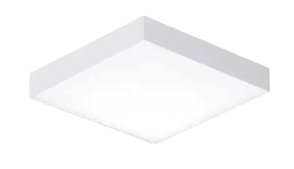 Thin discs of evenly illuminated LED create the impression of recessed lighting. The die-cast aluminum housings are available in White, Black, Satin Nickel, and Polished Chrome all with a thoughtfully recessed White polycarbonate diffuser. High efficiency and good color rendering make this a perfect choice for your next project. Collection: Trim Finish: White Glass: White Width: 4.75" Height: 0.75" Length: 4.75" Weight: 0.81 lb Wire: 8" Canopy: 0.75``x4.75`` Bulbs Included Number of Bulbs: 1 Maximum Wattage: 12.00 W Bulb Type: PCB Bulb Base: PCB Integrated Light Source: LED Light Output: 1000.00 lm Color Temperature: 3000 K CRI: 90 Rated Average Life: 50000 Voltage: 120.00 V Material: PC, steel Safety Listing: cETLus Safety Rating: Wet Title 24 LED Manufacturer Warranty: 5 Spec Sheet Instructions Parts Diagram