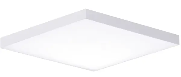 Thin discs of evenly illuminated LED create the impression of recessed lighting. The die-cast aluminum housings are available in White, Black, Satin Nickel, and Polished Chrome all with a thoughtfully recessed White polycarbonate diffuser. High efficiency and good color rendering make this a perfect choice for your next project. Collection: Trim Finish: White Glass: White Width: 8.50" Height: 0.75" Length: 8.50" Weight: 1.87 lb Wire: 8" Canopy: 0.75``x8.5`` Bulbs Included Number of Bulbs: 1 Maximum Wattage: 18.00 W Bulb Type: PCB Bulb Base: PCB Integrated Light Source: LED Light Output: 1450.00 lm Color Temperature: 3000 K CRI: 90 Rated Average Life: 35000 Voltage: 120.00 V Material: PC, steel Safety Listing: cETLus Safety Rating: Wet ADA Title 24 LED Manufacturer Warranty: 5 Spec Sheet Instructions Parts Diagram