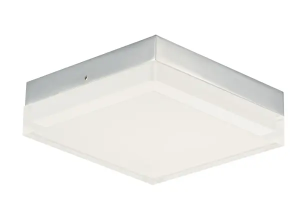 Our ever popular flush mount available in an updated form. Featuring die-cast aluminum bases available in Satin Nickel or Polished Chrome with dimensional acrylic diffusers, Clear on the outside and Frost on the inside creating an intriguing optical effect. With increased lumens and better pricing this collection is the second generation in an already famous collection. Use the optional pendant adapter to convert any size to a hanging fixture.