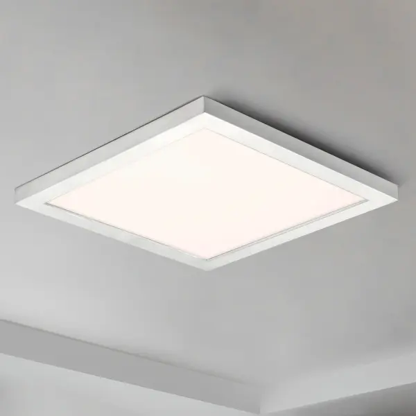 The entry level Wafer model features driverless technology with the same great look. Manufactured of a plastic shell with aluminum backing, the Chip brings all the look of the Wafer at economical pricing for residential applications. The bright and even lighting effect is delivered by edge-lit technology offering an upscale surface mount solution to substitute recessed can lighting. Collection: Chip Finish: White Glass: White Width: 8.50" Height: 0.75" Length: 8.50" Weight: 1.25 lb Wire: 8" Bulbs Included Number of Bulbs: 1 Maximum Wattage: 18.00 W Bulb Type: PCB Bulb Base: PCB Integrated Light Source: LED Light Output: 1500.00 lm Color Temperature: 3000 K CRI: 90 Rated Average Life: 50000 Voltage: 120.00 V Material: Steel+Polycarbonate Safety Rating: Wet ADA LED Manufacturer Warranty: 5 Spec Sheet Instructions Parts Diagram - alternate view