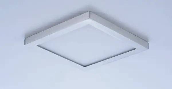 Wafer was designed for the discriminate consumer who wants the low profile look of recessed without the high cost.  Manufactured of die cast aluminum, Wafer brings ultimate heat dissipation to its edge lit technology.  Edge lighting gives very even light distribution while dispersing heat over a larger area.  The result of this is longer LED life and better light diffusion. - alternate view