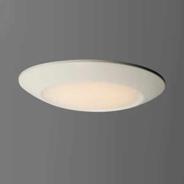 This very compact LED flush mount directly installs on any 4" junction box and gives the look of a recessed trim. Constructed of Die Cast Aluminum, the Diverse luminaire is dimmable and approved for wet or damp locations so it can be used in virtually any ceiling application, including showers. - alternate view