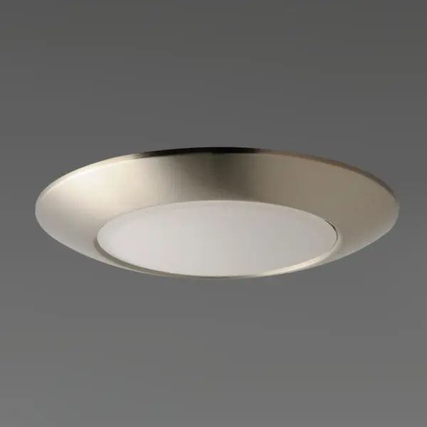 This very compact LED flush mount directly installs on any 4" junction box and gives the look of a recessed trim. Constructed of Die Cast Aluminum, the Diverse luminaire is dimmable and approved for wet or damp locations so it can be used in virtually any ceiling application, including showers. Collection: Diverse Finish: Satin Nickel Glass: White Width: 11.00" Height: 1.75" Length: 11.00" Weight: 1.24 lb Wire: 8" Bulbs Included Number of Bulbs: 1 Maximum Wattage: 20.00 W Bulb Type: PCB Bulb Base: PCB Integrated Light Source: LED Light Output: 1500.00 lm Color Temperature: 3000 K CRI: 90 Rated Average Life: 50000 Voltage: 120.00 V Material: Polycarbonate, Steel Safety Listing: cETLus Safety Rating: Wet LED Manufacturer Warranty: 5 Spec Sheet Instructions Parts Diagram - alternate view