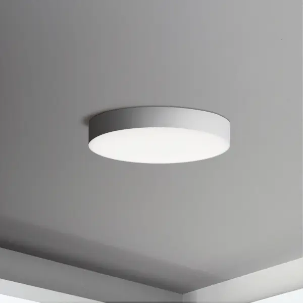 Thin discs of evenly illuminated LED create the impression of recessed lighting. The die-cast aluminum housings are available in White, Black, Satin Nickel, and Polished Chrome all with a thoughtfully recessed White polycarbonate diffuser. High efficiency and good color rendering make this a perfect choice for your next project. Use the optional pendant adapter to convert any size to a hanging fixture. Collection: Trim - 0-10 V Finish: White Glass: White Width: 5.00" Height: 1.00" Length: 5.00" Weight: 0.74 lb Canopy: 1"x3.25" Bulbs Included Number of Bulbs: 1 Maximum Wattage: 13.00 W Bulb Type: PCB Bulb Base: PCB Integrated Light Source: LED Light Output: 1200.00 lm Color Temperature: 3000 K CRI: 90 Voltage: 120.00 V Safety Listing: cETLus Safety Rating: Wet ADA Title 24 LED Manufacturer Warranty: 5 Spec Sheet Instructions - alternate view
