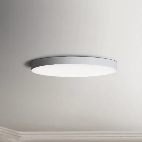 Thin discs of evenly illuminated LED create the impression of recessed lighting. The die-cast aluminum housings are available in White, Black, Satin Nickel, and Polished Chrome all with a thoughtfully recessed White polycarbonate diffuser. High efficiency and good color rendering make this a perfect choice for your next project. Use the optional pendant adapter to convert any size to a hanging fixture. Collection: Trim - 0-10 V Finish: White Glass: White Width: 9.00" Height: 1.00" Length: 9.00" Weight: 1.70 lb Canopy: 1"x3.25" Bulbs Included Number of Bulbs: 1 Maximum Wattage: 20.00 W Bulb Type: PCB Bulb Base: PCB Integrated Light Source: LED Light Output: 1800.00 lm Color Temperature: 3000 K CRI: 90 Voltage: 120.00 V Safety Listing: cETLus Safety Rating: Wet Energy Star ADA Title 24 LED Manufacturer Warranty: 5 Spec Sheet Instructions - alternate view