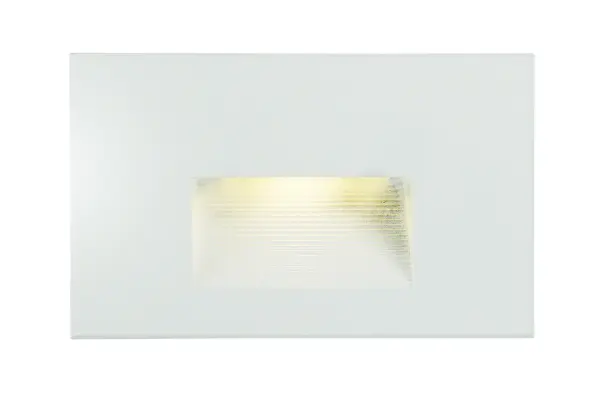 Step and pathway lighting suitable for interior or exterior application. Designed to install into a single gang box and is line voltage so additional transformers are not needed. Available in Aluminum, White, Black, or Bronze and both horizontal wide beam or vertical narrow beam spread. Collection: Path Finish: White Width: 5.00" Height: 3.00" Weight: 0.77 lb Extension from Wall: 1.50" Canopy: 5"x3" Bulbs Included Number of Bulbs: 1 Maximum Wattage: 4.00 W Bulb Type: PCB Bulb Base: PCB Integrated Light Source: LED Light Output: 112.00 lm Color Temperature: 3000 K CRI: 80 Rated Average Life: 50000 Voltage: 120.00 V Material: Aluminum Safety Listing: cETLus Safety Rating: Wet LED Spec Sheet Instructions Parts Diagram