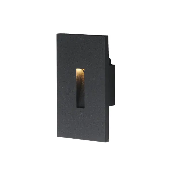 Step and pathway lighting suitable for interior or exterior application. Designed to install into a single gang box and is line voltage so additional transformers are not needed. Available in Aluminum, White, Black, or Bronze and both horizontal wide beam or vertical narrow beam spread.