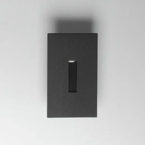 Step and pathway lighting suitable for interior or exterior application. Designed to install into a single gang box and is line voltage so additional transformers are not needed. Available in Aluminum, White, Black, or Bronze and both horizontal wide beam or vertical narrow beam spread. - alternate view