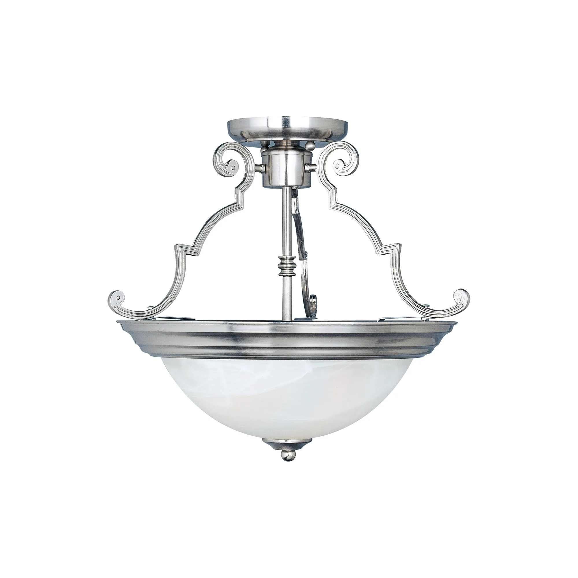 Essentials - 584x Two Light Semi-Flush Mount in Satin Nickel