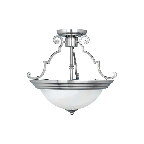 Essentials Two Light Semi-Flush Mount in Satin Nickel - Image 1
