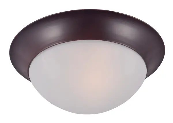 Maxim Lighting's commitment to both the residential lighting and the home building industries will assure you a product line focused on your lighting needs. With Maxim Lighting you will find quality product that is well designed, well priced and readily available. Collection: Essentials - 585x Finish: Oil Rubbed Bronze Glass: Frosted Width: 12.00" Height: 4.00" Length: 12.00" Weight: 2.60 lb Number of Bulbs: 1 Maximum Wattage: 60.00 W Bulb Type: A19 Bulb Base: E26 Medium Light Source: Incandescent Light Output: 672.00 lm Dimmable Rated Average Life: 2500 Voltage: 120.00 V Material: Glass, Steel Safety Listing: cETLus Safety Rating: Damp Manufacturer Warranty: 1 Spec Sheet Instructions Parts Diagram - alternate view