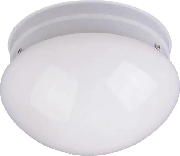 Maxim Lighting's commitment to both the residential lighting and the home building industries will assure you a product line focused on your lighting needs. With Maxim Lighting you will find quality product that is well designed, well priced and readily available. Collection: Essentials - 588x Finish: White Glass: White Width: 7.50" Height: 4.50" Length: 7.50" Weight: 1.06 lb Number of Bulbs: 1 Maximum Wattage: 60.00 W Bulb Type: A19 Bulb Base: E26 Medium Light Source: Incandescent Light Output: 672.00 lm Dimmable Rated Average Life: 2500 Voltage: 120.00 V Material: Glass, Steel Safety Listing: cETLus Safety Rating: Damp Manufacturer Warranty: 1 Spec Sheet Instructions Parts Diagram