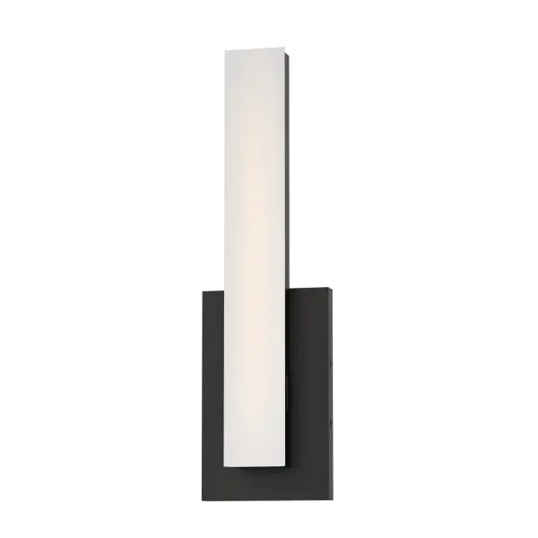 Collection: Vogue Finish: Black Glass: Clear and Frosted Width: 5.00" Height: 5.00" Length: 14.00" Weight: 1.82 lb Extension from Wall: 2.00" Wire: 6" Canopy: 5"x5"x1" Bulbs Included Number of Bulbs: 1 Maximum Wattage: 16.00 W Bulb Base: Integrated Light Source: LED Light Output: 850.00 lm Color Temperature: 2700 K CRI: 90 Rated Average Life: 50000 Voltage: 120.00 V Material: Acrylic, Steel Safety Listing: cETLus Safety Rating: Damp ADA Title 24 LED Spec Sheet