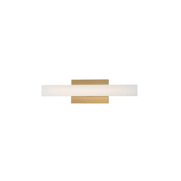 Collection: Vogue Finish: Natural Aged Brass Glass: Clear and Frosted Width: 5.00" Height: 5.00" Length: 18.00" Weight: 2.09 lb Extension from Wall: 2.00" Wire: 6" Canopy: 5"x7"x1" Bulbs Included Number of Bulbs: 1 Maximum Wattage: 20.00 W Bulb Base: Integrated Light Source: LED Light Output: 1250.00 lm Color Temperature: 2700 K CRI: 90 Rated Average Life: 50000 Voltage: 120.00 V Material: Acrylic, Steel Safety Listing: cETLus Safety Rating: Damp ADA Title 24 LED Spec Sheet