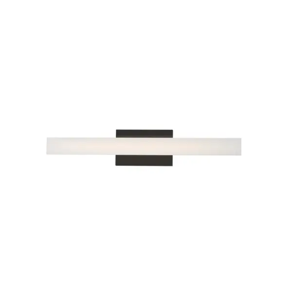 Collection: Vogue Finish: Black Glass: Clear and Frosted Width: 5.00" Height: 5.00" Length: 24.00" Weight: 2.60 lb Extension from Wall: 2.00" Wire: 6" Canopy: 5"x7"x1" Bulbs Included Number of Bulbs: 1 Maximum Wattage: 24.00 W Bulb Base: Integrated Light Source: LED Light Output: 1350.00 lm Color Temperature: 2700 K CRI: 90 Rated Average Life: 50000 Voltage: 120.00 V Material: Acrylic, Steel Safety Listing: cETLus Safety Rating: Damp ADA Title 24 LED Spec Sheet