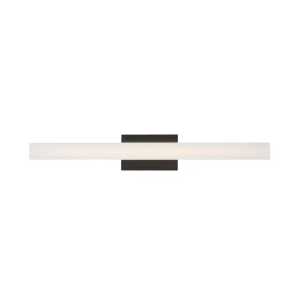 Collection: Vogue Finish: Black Glass: Clear and Frosted Width: 5.00" Height: 5.00" Length: 30.00" Weight: 2.64 lb Extension from Wall: 2.00" Wire: 6" Canopy: 5"x7"x1" Bulbs Included Number of Bulbs: 1 Maximum Wattage: 27.00 W Bulb Base: Integrated Light Source: LED Light Output: 1800.00 lm Color Temperature: 2700 K CRI: 90 Rated Average Life: 50000 Voltage: 120.00 V Material: Acrylic, Steel Safety Listing: cETLus Safety Rating: Damp ADA Title 24 LED Spec Sheet