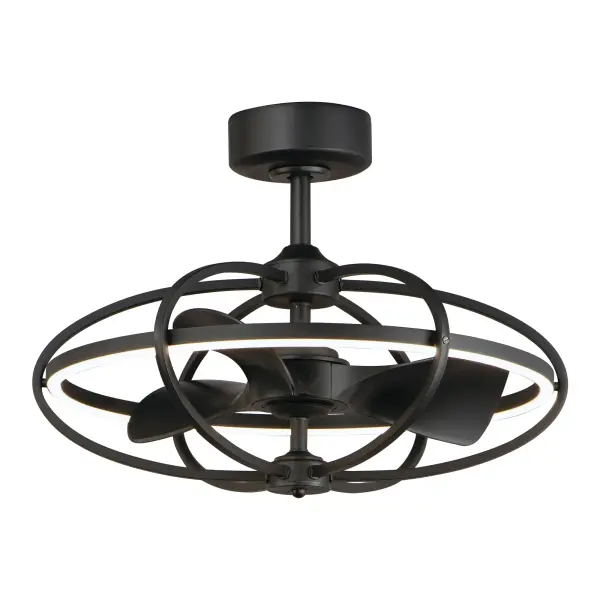 Taking the standard fan to the next level, Fandelights such as this one house a Wifi-enabled fan within a decorative chandelier frame. This transitional look features a minimalistic frame finished in your choice of Matte Black or Satin Nickel and a downward directed ring of LED illumination. The Wi-Fi enabled functions control the light intensity, color temperature, and speed of the fan. They can be operated by the remote provided or popular Smart Home applications from your phone or other electronic device.