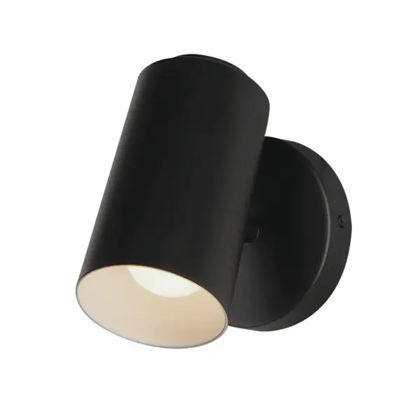 An Articulating Dome or Cylinder mono point Wall Sconce featuring sleek, streamlined design and directional shade that provides focused directed light. Available in Naturally Aged Brass and Matte Black outdoor rated powder coats and constructed of non-corrosive aluminum, this straight or dome-shaped shade is a stylish alternative to security flood lighting with interior appeal as a bedside or reading sconce.