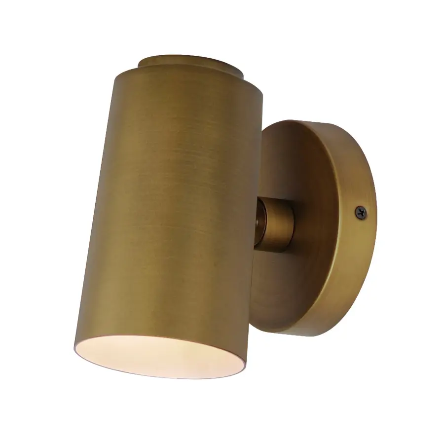 Spot Light LED Outdoor Wall Sconce in Natural Aged Brass - Image 1