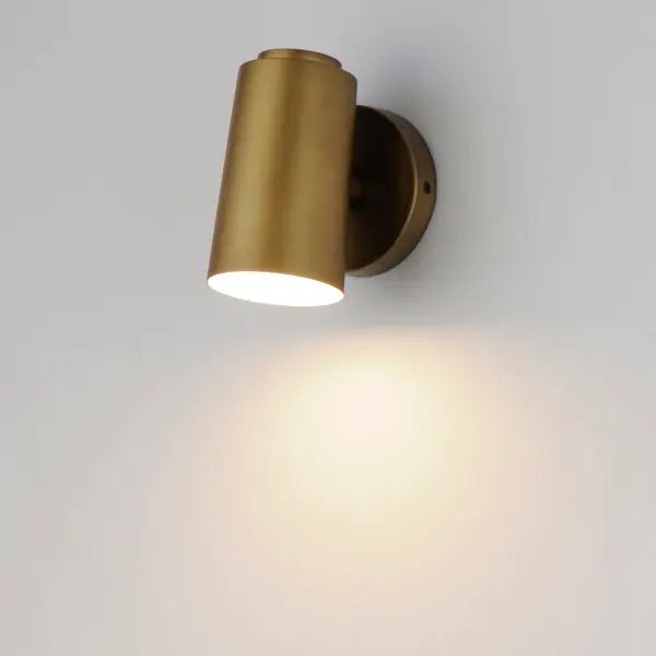 Spot Light LED Outdoor Wall Sconce in Natural Aged Brass - Image 3