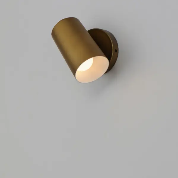 Spot Light LED Outdoor Wall Sconce in Natural Aged Brass - Image 4