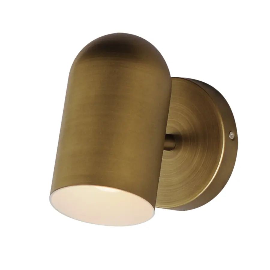 Spot Light LED Outdoor Wall Sconce in Natural Aged Brass - Image 1