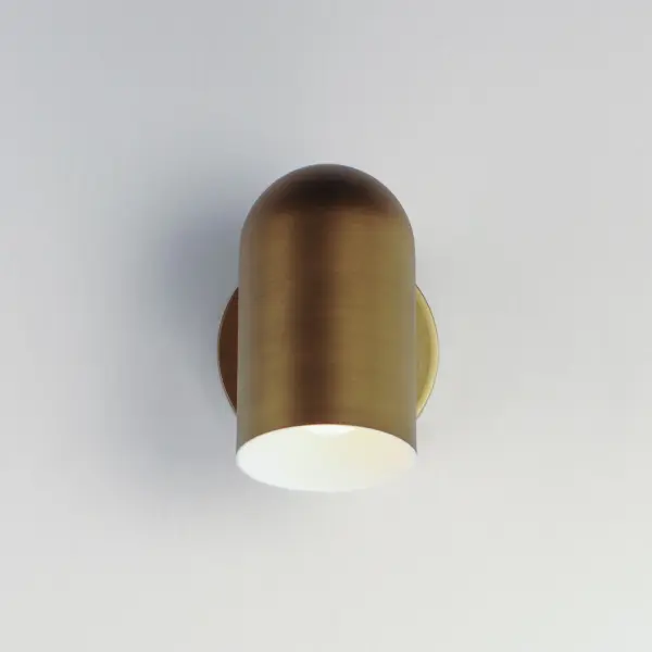 Spot Light LED Outdoor Wall Sconce in Natural Aged Brass - Image 3