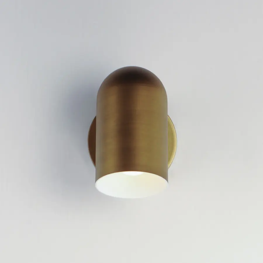 Spot Light LED Outdoor Wall Sconce in Natural Aged Brass - Image 3