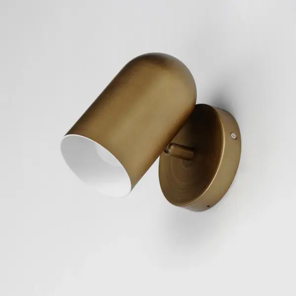Spot Light LED Outdoor Wall Sconce in Natural Aged Brass - Image 4