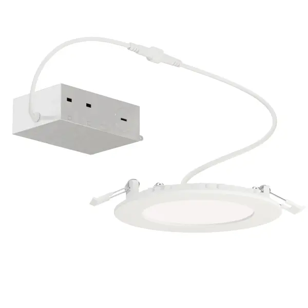 The Slim Series offers versatile LED recessed retrofit lighting in 5 inch, 7 inch,  and select 9 inch diameters, delivering high lumen output for ample downlighting. A CCT selectable switch is conveniently controlled at the compact remote driver, which is easily accessible behind the fixture. Choose from a sleek, flat uniformly illuminated acrylic lens, a deeper recessed baffle trim model, or adjustable gimbal configuration to suit any lighting need. There are also Fire Rated options provide up to 2-hour fire protection, making the Slim Series a reliable and adaptable solution for residential and commercial applications.