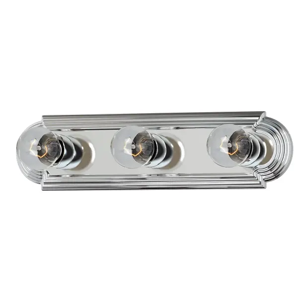 When you need necessary lighting for your home, think Essential first. Essential collection's selection of traditional, transitional and contemporary lighting focuses on simple design to brighten up any room. Fixtures come in choice of Country Stone, Oil Rubbed Bronze, Pewter, Polished Brass, Polished Chrome and Satin Nickel to meet your specific design requirements. Collection: Essentials - 712x Finish: Polished Chrome Width: 18.00" Height: 4.75" Weight: 1.43 lb Extension from Wall: 5.00" Canopy: 14"x4" Number of Bulbs: 3 Maximum Wattage: 60.00 W Bulb Type: G25 Bulb Base: E26 Medium Light Source: Incandescent Light Output: 3450.00 lm Dimmable Rated Average Life: 2500 Voltage: 120.00 V Material: Steel Safety Listing: cETLus Safety Rating: Damp Manufacturer Warranty: 1 Spec Sheet Instructions Parts Diagram